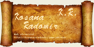 Kosana Radomir vizit kartica